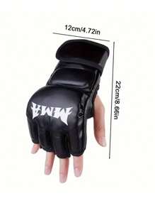 1 Pair Of Pu Boxing Gloves Mma Gloves Half Finger Sandbag Taekwondo Muay Thai Gloves Professional Boxing Training Equipment