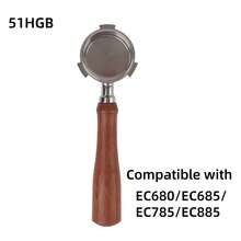 1 قطعة مرشح قهوة إسبرسو بدون قاع بثلاث آذان مناسب لآلات إسبرسو ديلونجي ديديكا EC680/EC685، مرشح إسبرسو بدون قاع من الفولاذ المقاوم للصدأ