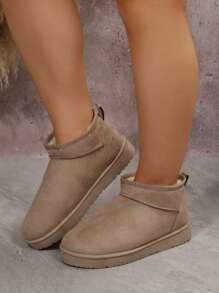 Fall/Winter 2025 New Women's Wool Slippers, Sheepskin Fur Lined Thick Sole Snow Boots, Slip-On Mules, Fashionable Outdoor Wear - Beige - View 5