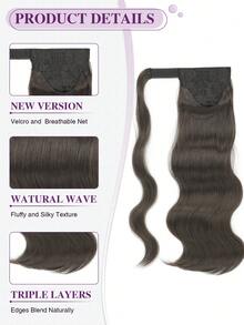 18 Inch Curly Synthetic Ponytail Hair Extensions, Heat Resistant Fluffy Clip-In Hair Piece, Suitable For Adults, Women, Girls, For Party, Daily Wear - Multicolor - View 5