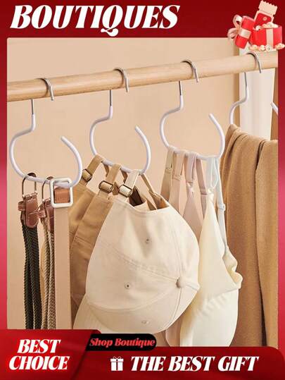 1 件女士黑白皮带收纳钩围巾架大号圆形领带架腰带钩围巾收纳衣架配件收纳