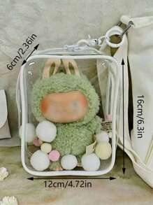 4个/3个/2个/1个装高透明3D娃娃收纳袋，婴儿车整理袋，毛绒娃娃收纳袋，旅行配件，收纳整理袋，大容量透明化妆包 - PVC拉链洗漱包，轻便旅行配件，背包透明挂袋，节日礼物