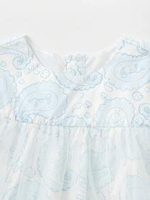 Balabala 2pcs/Set Girls Princess Dress, Sweet Bohemian Style Fashion Outfit, Autumn - Light Blue - View 7