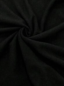 Áo thun nữ tay ngắn cổ chữ V màu trơn, chất liệu nhẹ, dáng rộng, tôn dáng, thời trang, tối giản, cao cấp, màu đen, thích hợp cho mùa hè. - màu đen - Xem 6