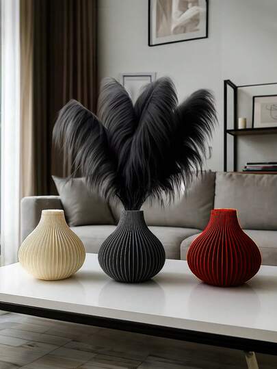 1 件套仿陶瓷塑料花瓶套装，带蒲苇，北欧简约家居装饰，圆柱花瓶桌面中心装饰和架子装饰，适用于客厅婚礼春季装饰