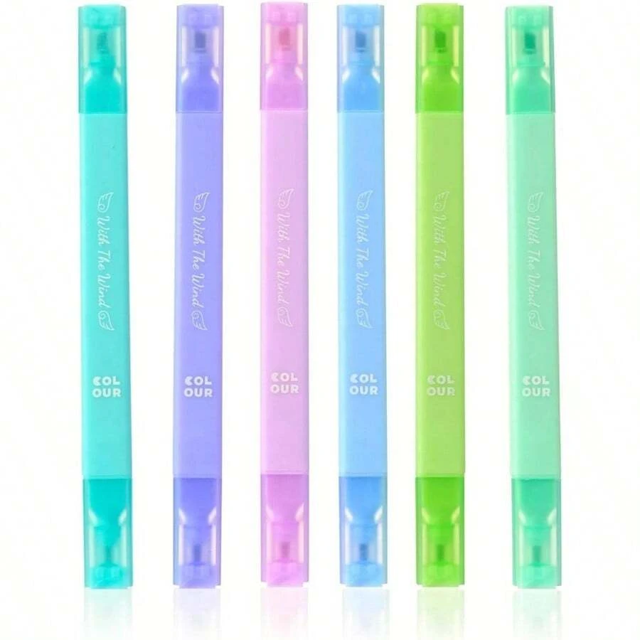 6 Pack Bible Highlighters And Pens No Bleed Aesthetic Cute Highlighters, Assorted Colors Quick Dry Marking Pen Study Journaling Office School Supplies