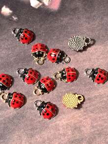 10 件装锌合金瓢虫动物吊坠 DIY 可爱昆虫项链耳环配件 - 瓢蟲 - 查看 4