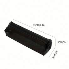 1pc Stylish Mesh Pencil Case - 3D Large Capacity Organizer For School, Office, And Travel - Unisex Design For Men & Women, Desk Pencil Holder, Stationery Storage, Modern Accessory