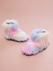 1 par de botas elegantes y lindas de piel sintética para niña, cómodas para otoño/invierno - Rosa - Ver 6