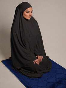 1 Khăn trùm đầu tiện lợi cho phụ nữ theo đạo Hồi, Khăn choàng đơn giản bằng vải lanh pha lê màu trơn, Khăn trùm đầu đa năng thời trang, Khăn trùm đầu Niqab chống nắng khi cầu nguyện ngoài trời thoáng khí - khăn xếp - Xem 2