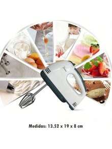 Batidora de Mano 7 Velocidades,Turbocharged Batidora de Mano, Mezclador de Cocina Incluye 4 Barras de Mezcla para Mezclar - Blanco - Ver 2