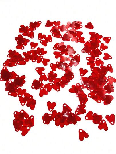 200pcs Fishing Lure Accessories, Small Red Heart Shaped Plastic Sequins, Fishing Bait Spinner Lure Accessories For Surf Casting & Pier Fishing