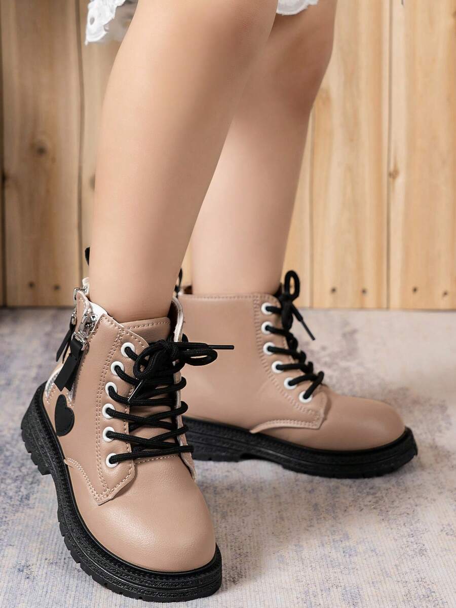Creative Personalized Fashion Zipper Street Style New Versatile Color Block Boots - Camel - View 1