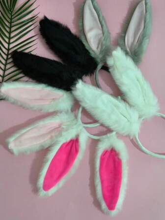 1 pièce Serre-tête oreilles de lapin sexy, convient pour Halloween, costume de Pâques, accessoires pour performances sur scène de bar/boîte de nuit