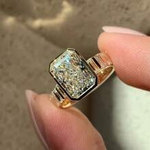 1Pc Elegant Women's Fashion Zirconia Ring, Suitable For Valentine's Day, Vacation, Commuting, Dating, Party, Weddings, Engagements, Proposal Rings, Suitable For Wife, Girlfriend, Mothers' Birthdays, Anniversary, New Year Gifts, Suitable For All Seasons - 金色 - 查看 10