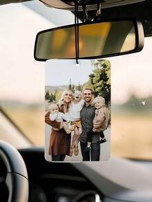 Customized Double-Sided Printed Car Pendant, High-Definition Photo Printing, DIY Personalized Creative Car Interior Decor Rearview Mirror Hanging Ornament, Couple Photo, Family Photo, Baby Portrait, Customized Gift, Suitable For Back To School, Party, Birthday, Wedding, Anniversary, Housewarming, Holiday Gift