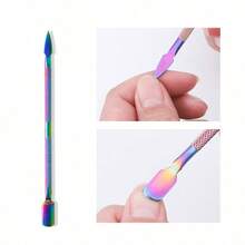 4Pcs Color Titanium, Metallic Nail Art Cuticle Pusher Set Double-Ended Stainless Steel Peeler Scraper Gel Nail Polish Remover Manicure Tools, Nail Supplies, Nail Tools, Nail Art Tools, Back To School, Nails, Nail Tools For Press On Nails Protect Beautiful Feet And Health - Nhiều màu - Xem 6