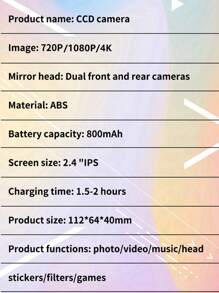 40MP Auto Focus 4K Camera With Face Detection, 2.4" Flip Screen, 16X Optical Zoom, Rechargeable Battery, Compact Pocket-Sized Digital Camcorder - LK-003 White - View 11