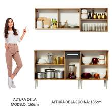 Cocina Integral Completa Modular Madesa Emilly Drive 169cm Color Marrón/negro 04 - Marrón y negro - Ver 5