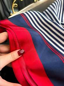 1 pieza Nuevo pañuelo cuadrado pequeño de mujer de seda sintética con estampado de líneas, 60 colores, versátil pañuelo, cinta decorativa para bolso, corbata de cuello, pañuelo de cabeza, adecuado para uso diario con vestido - Multicolor - Ver 5