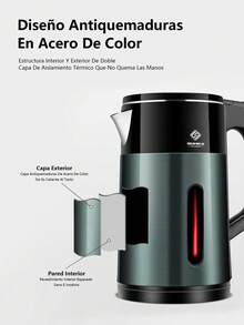 2.0L Electric Kettle, Stainless Steel Electric Tea Kettle, 1000W, Automatic Power-Off Protection, Stainless Steel - US A Type Plug(110-127V) - View 8