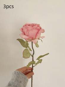 1/3/6pcs 19.7inch Long Stem Rose Artificial Flower, Burnt Rose, For DIY Flower Wall, Scene Layout, Living Room And Bedroom Vase Floral Art, Wedding, Party, Garden Decoration, Table Centerpiece, Home Decor,Room Decor,Bedroom Decor,Mother's Day Gifts, Birthday, Graduation Decoration, Back To School Season