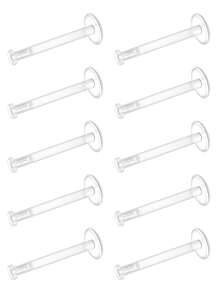 CIZME 10件/套 彩色UV透明唇钉，美杜莎唇环耳环，扁平耳骨耳环，耳部穿刺饰品，男女通用日常配饰 - Clear Lip Studs - 查看 10