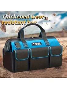 1pc Extra Large Tool Bag, Made Of Thickened Canvas, Suitable For Electrician, HVAC Repair Tools, With Shoulder Strap Storage - Multicolor - View 1