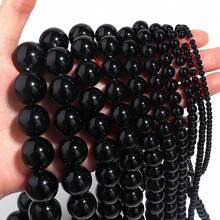 1 pieza Cuentas de piedra de ágata negra natural, surtido de tamaños 4/6/8/10/12mm, joyería de moda vintage para hacer manualidades, adecuado para pulseras, collares, artesanías, colgantes, decoraciones, regalo ideal - piedra de ónix negro - Ver 3
