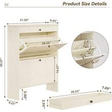 Shoe Cabinet With 2 FlipUp Doors Drawer Slim Shoe Cabinet With Adjustable Shelves Elevated Design Freestanding Narrow Shoe Storage Organizer For Entryway Hallway Foyer Light Oak - Gỗ sồi sáng - Xem 2