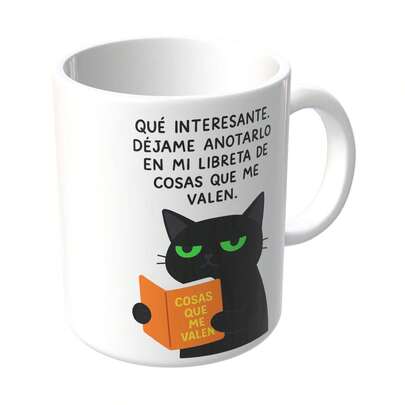 INESTAMPABLE Taza 315ml cerámica que interesante gato café té regalo taza divertida ilustración gato frase moderna bebida resistente colección oficina hogar