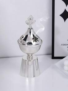 1Pc/Set Simple And Elegant Wrought Iron Incense Burner. Bakhoor Burner,With Lid, Aromatherapy Burner, Decoration, Incense Holder, Home Decor