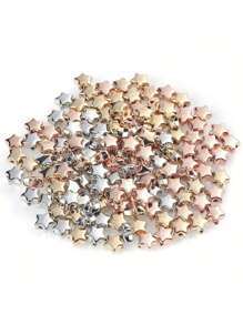 100pcs/Set Golden Color Star CCB Beads, DIY Loose Plastic Beads, Star Shape Spacer Beads For Bracelets, Necklaces, Jewelry Making