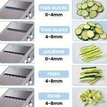 Piorlado Vegetable Slicer, Kitchen Accessaries, Adjustable Vegetable & Fruit Chopper With 4 Modes Dicer, Julienne Kitchen Chopping Artifact - Blue - View 6