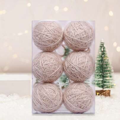 Christmas Ball, Shiny Woolen Yarn Decorative Hanging Ornament Party Favor Present