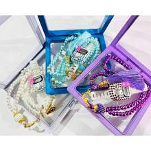 99pcs Faux Pearl 2-Piece Rosary Beads Set With Counter, Popular Item In Middle East, Muslim, UAE, Dubai, Pakistan, Dotted Design - Multicolor - View 11