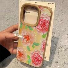 Un teléfono con un diseño de flores con pintura al óleo, que ofrece lentes altas, compatible con modelos que incluyen 16 Plus, 15 Pro, X, 11, 14, XS, 13 y 12. Es cuero sintético suave, resistente a los rayos A y con todo incluido. - Colores mixtos 1 - Ver 3