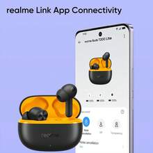 Realme Buds T200 Lite，真无线耳机，12.4 毫米动圈式驱动单元，电池续航时间长达 48 小时，延迟 45 毫秒，降噪 (ENC)，无线 5.4 - 黑色 - 查看 3