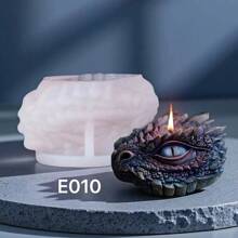 3D Silicone Mythical Dragon Eye Shaped Candle Mold DIY, Komodo Dragon Scented Candle Mold - White - View 2