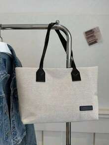 Geantă de mână colorată cu capacitate mare, geantă de umăr pentru sala de clasă universitară, rucsac, rucsac pentru întoarcerea la școală, capacitate mare, ușoară, portabilă, potrivită pentru adolescente, femei, studenți, alegerea ideală pentru întoarcerea la școală, universitate, liceu - Multicolor - Vizualizare 6