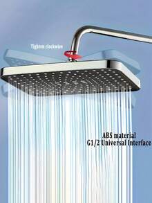 High Pressure Square Wall-Mounted Rain Shower Head, 360° Rotating High Flow Rate Water-Saving Overhead Shower, Modern Black Plastic Design, Uniform Full Body Coverage, Easy Installation Bathroom Upgrade, Ideal For Home, Hotel And RV Bathrooms, Perfect Accessory For Modern Bathrooms And Home Plumbing, Upgrade Your Shower Experience, Ideal Gift And Bathroom Renovation Choice - Multicolor - View 3