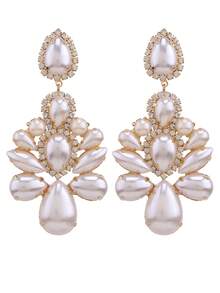 Hoa tai kẹp không xỏ khuyên, kẹp xích hợp kim đồng đính đá pha lê hàn thủ công nhiều hình dạng hình học nhiều màu sắc, thích hợp đeo hàng ngày - E1414Clip - Xem 15