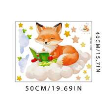 Cartoon Rabbit With Glasses Reading Book Wall Sticker, Decor For Children's Room, Nursery, Bedroom, Living Room, Study - Multicolor - View 6