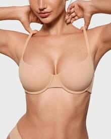 Women's Inbarely Plus Balconette Bra - Demi Unlined No Padding Underwire Comfort Natural Support Everyday Bras - Warm Beige - Go Up a Cup Size - View 5