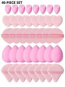 5/10/20/30/40/50/60/80PCS Makeup Tools Set Including:10PCS Makeup Sponges For Liquid Makeup+10PCS Mini Makeup Sponges For Liquid Makeup+10PCS Triangle Powder Puffs For Loose Powder And Makeup Setting+10PCS Air Cushion Powder Puffs For Facial Makeup+10PCS Mini Air Cushion Powder Puffs For Facial Concealer Makeup,Giveaways,Travel,Cheap Stuff,Travel Essential - Pink - View 19