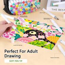 168/120/100/80/60/48 Colors Multi-Colors Dual Tip Art Marker Set, Portable Durable Marker Pen With Storage Bag, Art Supplies For Coloring & Drawing, For Adult Or Student Coloring Back To School