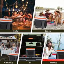 ADVWIN 32 Qt (30L) Electric Car Cooler & Warmer With Pockets, Ice Pack Divider, Removable Lid, Locking Handle, Wheels, Thermoelectric Fridge For Travel Camping Vehicles Truck Home, 12V DC & 120V AC - US A Type Plug(110-127V) - View 9