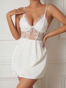 White Wedding Bridal Robe Set Women Lace Slip Dress Nightgown Bathrobe Set Kimono Sleepwear - trắng - Xem 8