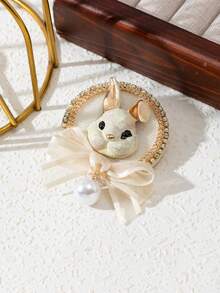 1pc Elegant Rabbit Design Sparkling Accessory, Gold Rhinestone Trim, College Badge Style, Chic Women Brooch Pin, Luxury Jewelry Brooch, Suitable For Dating, Daily Wear Gift - Fashion - View 10