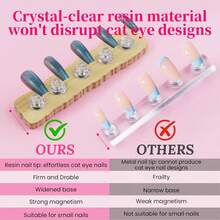 Nail Stand Press Ons 10 Long Nail Holder Painting Art Supplies Magnetic Wood Display With 1 Heart Nail Stands, 200Pcs Double Sided Tape, Decorating Art Accessories Kit In Home Salon - 1 - 查看 10
